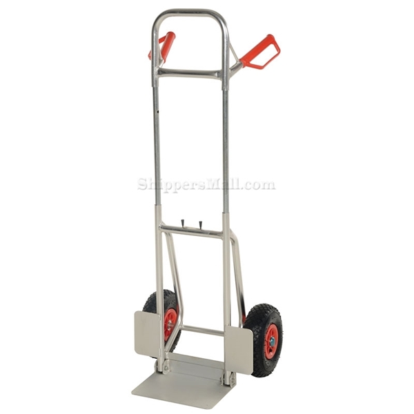 Folding dolly with urethane flat free wheels. Nose plate folds up to make it more flat. Flat-Free with Black Urethane Tires Part #: DHHT-250A-FD-UBKF