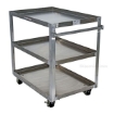 Aluminum Service Cart W/ Three 28X40 Shelves for industrial use or factories great for food industry. - Model #: SCA3-2840
