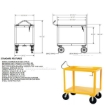 Ergonomic Handle service carts with drain Part #: DH-PH4-2436-D