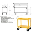 Ergonomic Handle service carts with drain Part #: DH-PH4-2460-D