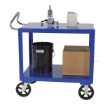 Industrial Service carts  Drain - Model DH-MR2 - 8" x 2" Mold-on-Rubber Casters and Ergonomic Handle. 24x36