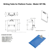 Steel Platform Truck Option Writing Table. WT-TBL Drawing