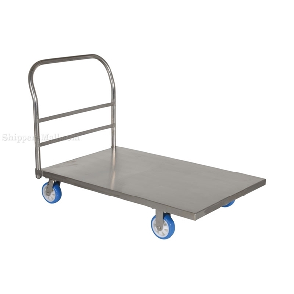 Stainless Steel Platform Truck with poly on poly casters. 30X48