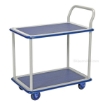 Office cart with double deck and foot brake. Deck size: 19" X 27". Part #: TRS-1927-2-FB