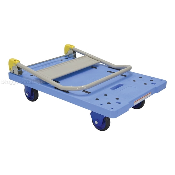 Platform cart with folding Handle. Deck size: 24"W X 31"L, Vestil Part #: TRP-2431