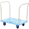 Plastic Platform Cart with removable side nets  & Foot Brake, 23"W X 34"L, Part #: TRP-2334-M-FB