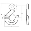 Accoloy Eye Sling Hooks, Chain Rigging Component drawing