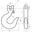 Kuplex Clevis Sling Hooks, Chain Rigging Component, drawing