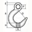 Peer-Lift Eye Foundry Hook (Grade 80), Chain Rigging Component,  drawing
