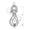 V10 Swivel Self-Locking Hook (Grade 100) Drawing