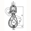 Peer-Lift Swivel Self-Locking Hook (Grade 80), Chain Rigging Component, drawing