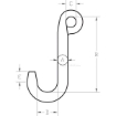 Standard Alloy Foundry Sorting Hooks, Chain Rigging Component, drawing