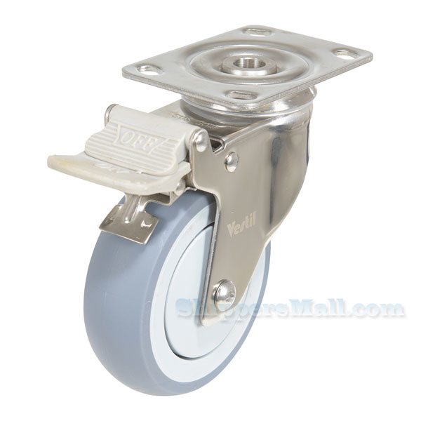 caster, industrial casters, thermoplastic, stainless steel, rigid, CST-E-SS-TPR top