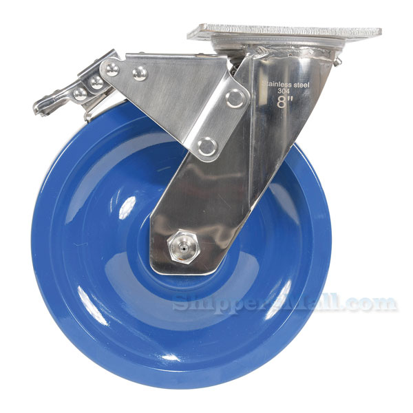 Polyurethane (Solid) Casters with stainless steel rigging CST-F-SS-8X2SP-SWTB