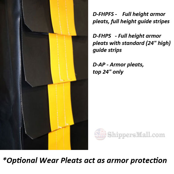 Truck loading dock armor pleats