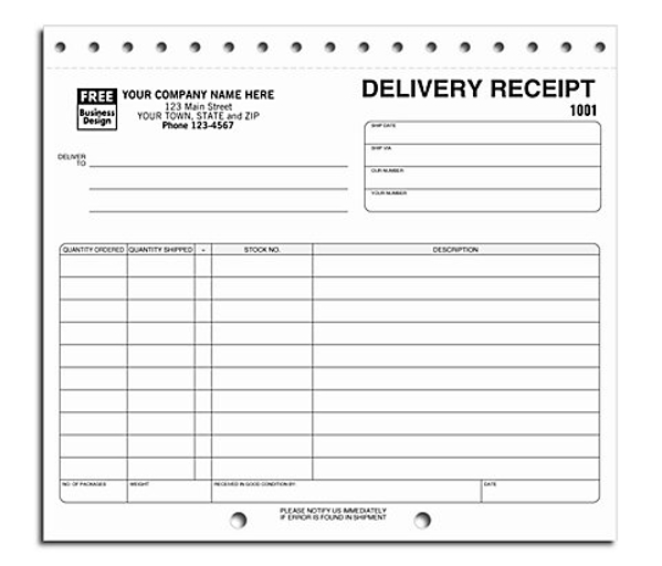 Delivery Receipts - 2, 3 or 4 Parts 