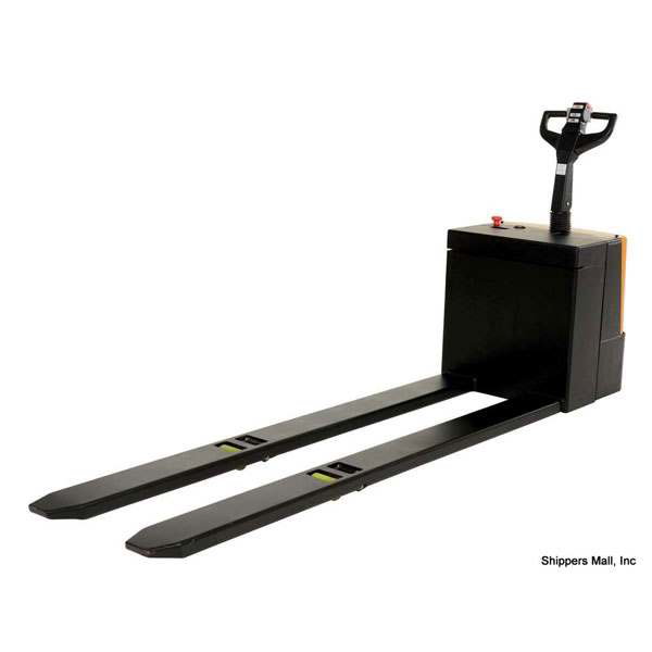 Electric Pallet Truck with AGM batteries and 4500 lb Capacity - 27X96 Forks & Rider Platform - VS-EPT-2796-45-AGM