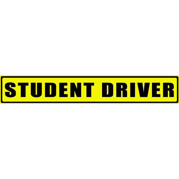 US Military Convoy Sign, Student Driver, Alum HIP 0.08 - 50" X 8" P/N: 104O4ARF10808X50