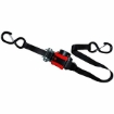 1″ x 10′ Retractable Ratchet Tie-Downs, Safety Clip, 2 Pack