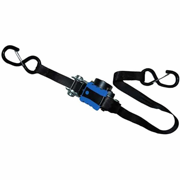 1″ x 15′ Retractable Ratchet Tie-Downs, Safety Clip, 2 Pack